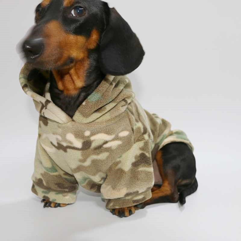 KFX-3900221 Reversible Camouflage Velvet Padded Hoodie for Pets - Cozy Warm Casual Wear