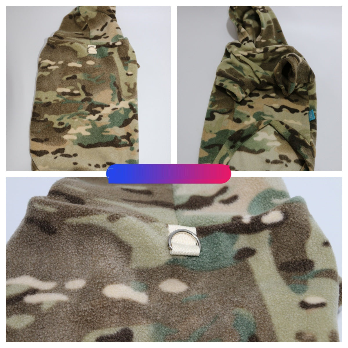 KFX-3900221 Reversible Camouflage Velvet Padded Hoodie for Pets - Cozy Warm Casual Wear