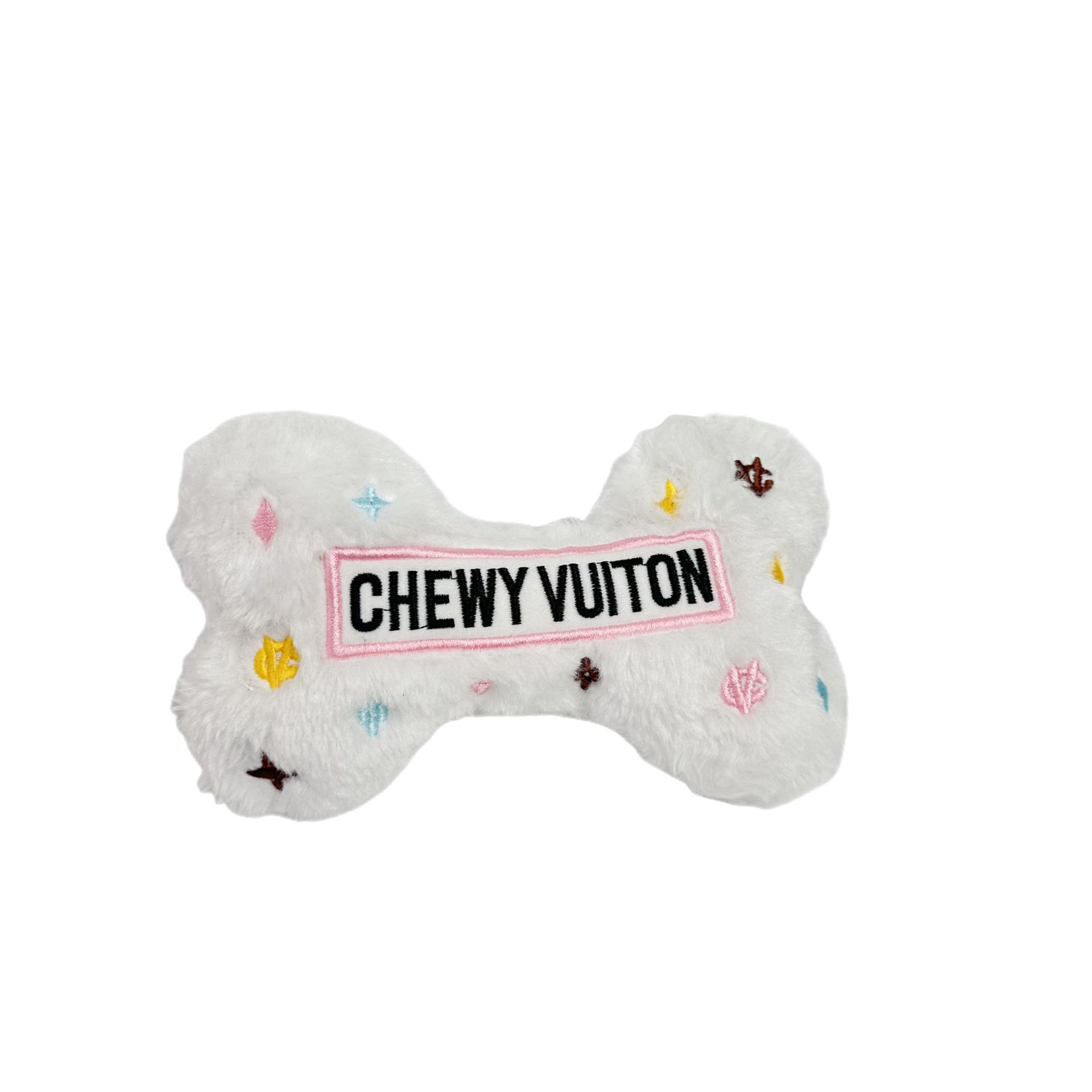 KFX-3902781 Chewy Vuiton White Bone Plush Dog Toy - 18x11cm Sound Toy for Pets