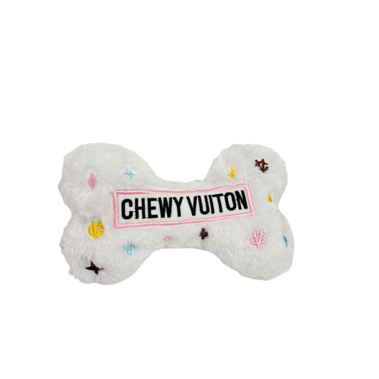KFX-3902781 Chewy Vuiton White Bone Plush Dog Toy - 18x11cm Sound Toy for Pets