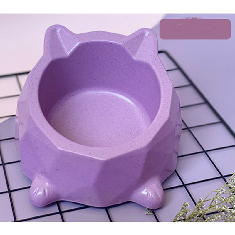 KFX-3906365 Bamboo Fiber Cat Tray with Anti-Slip Base and Bowl for Safe Feeding