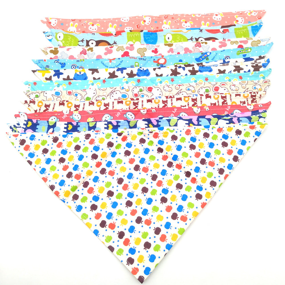 KFX-3907773 Pet Triangle Shaped Drool Towel for Dogs - Stylish Cloth Accessory in S/M Sizes