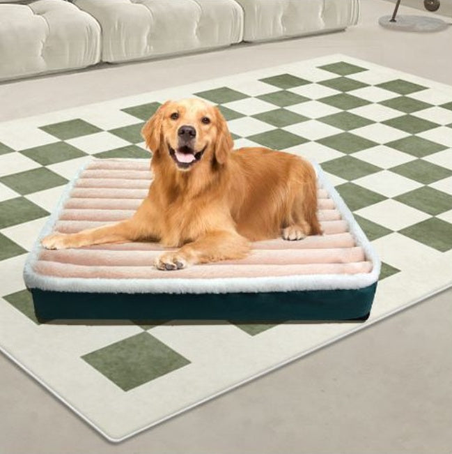 KFX-3910205 Warm Anti-Bite Dog Mat Mattress in Green, Pink, and Gray - Multiple Sizes Available