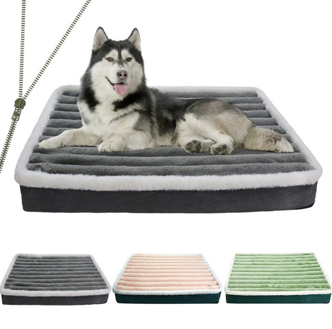 KFX-3910205 Warm Anti-Bite Dog Mat Mattress in Green, Pink, and Gray - Multiple Sizes Available