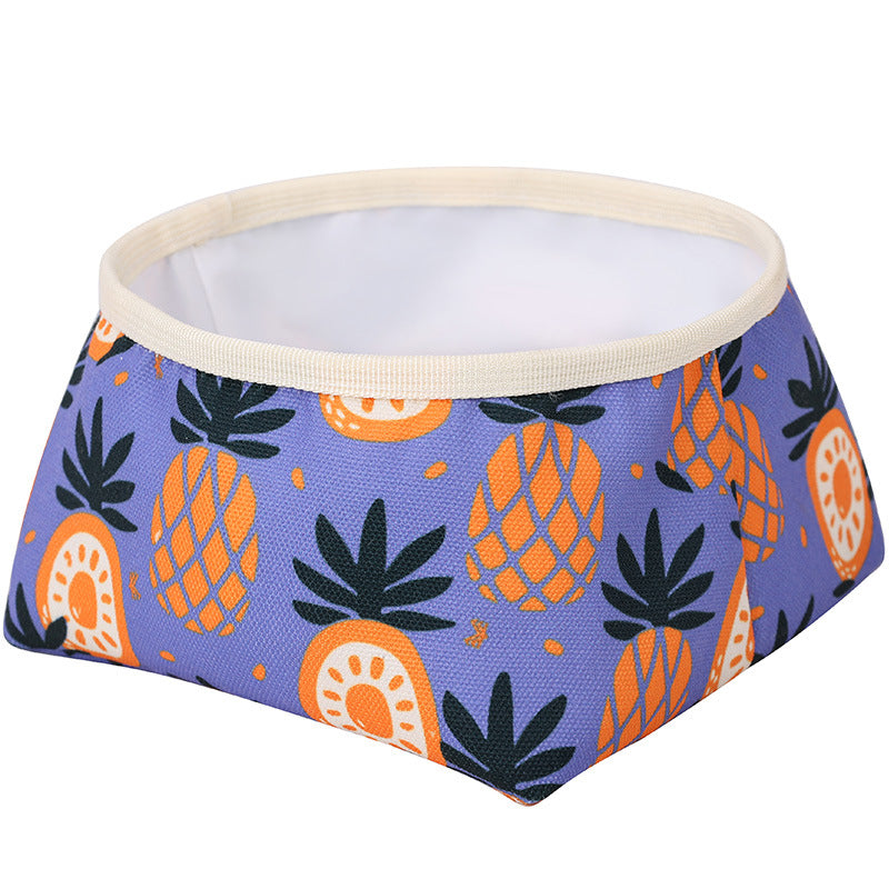KFX-3910333 Foldable Waterproof Dog Food Bowl - Easy to Clean Polyester & PEVA, Portable for Pets