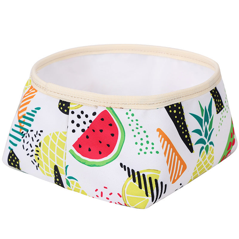 KFX-3910333 Foldable Waterproof Dog Food Bowl - Easy to Clean Polyester & PEVA, Portable for Pets