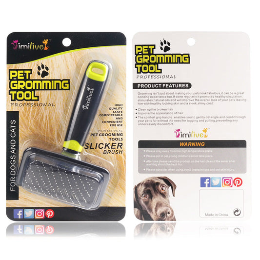 KFX-3911741 Grooming Comb for Cats and Dogs - Durable ABS Bristle Brush in Green and Red Options