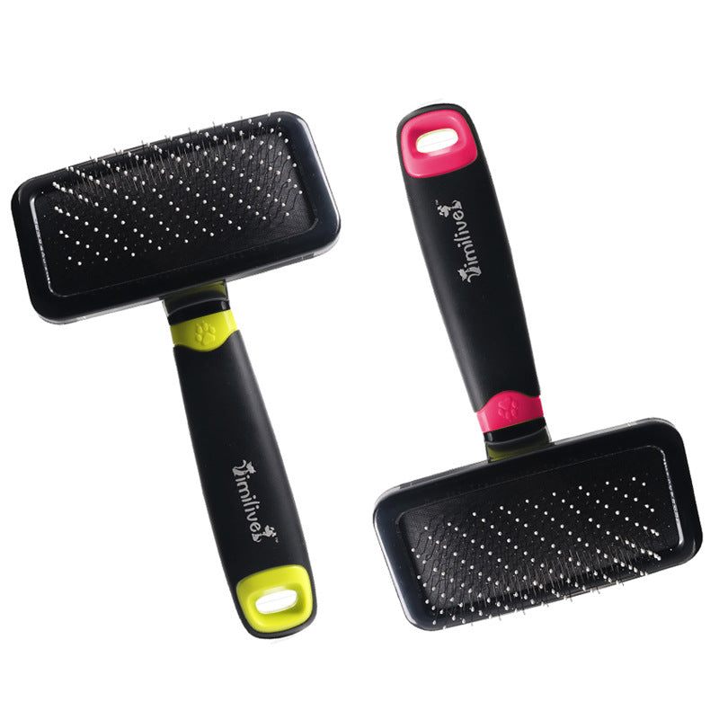 KFX-3911741 Grooming Comb for Cats and Dogs - Durable ABS Bristle Brush in Green and Red Options