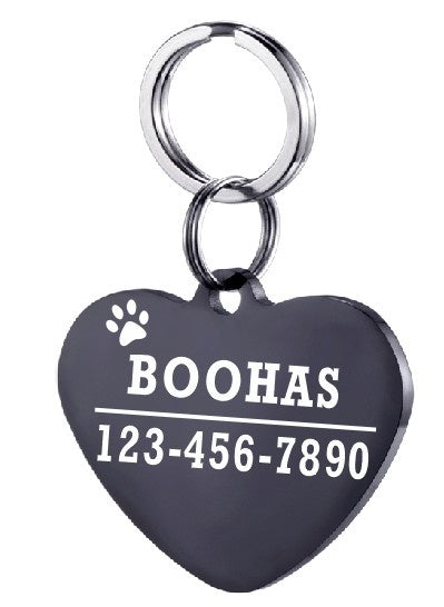 KFX-3911997 Personalized Stainless Steel Pet ID Tag with Natural Zircon Pendant