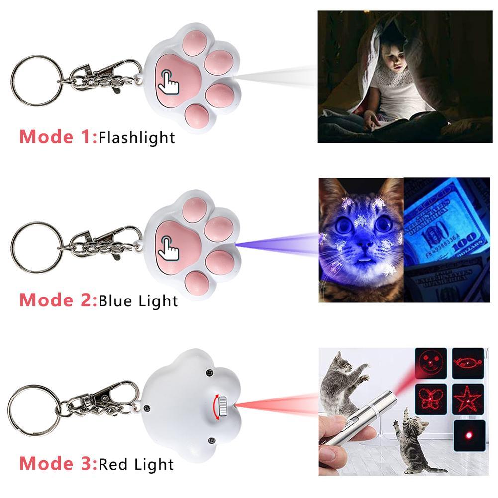 KFX-3913405 Multifunctional Infrared Teaser Toy for Cats with Key Chain and USB Rechargeable Light