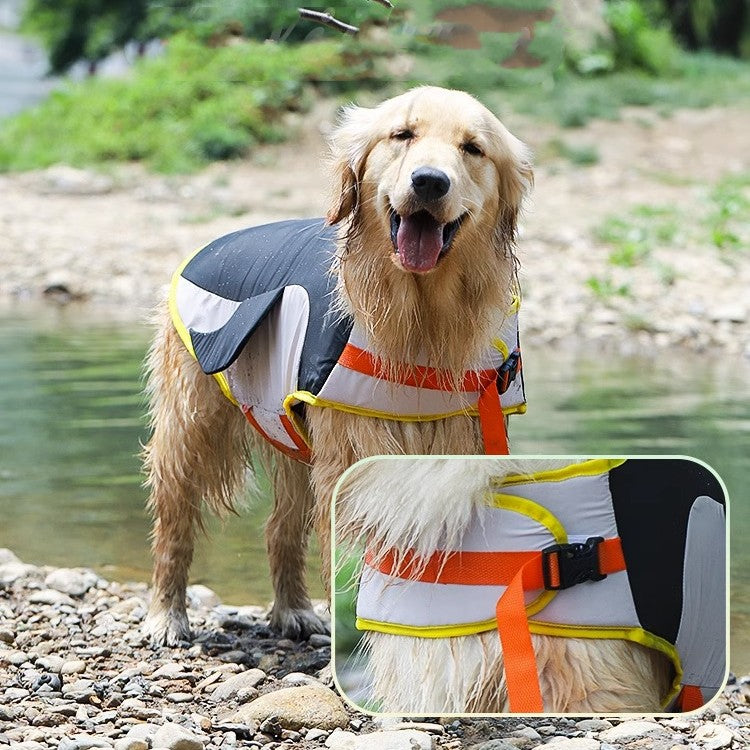 KFX-3913917 Corgi & Golden Retriever Pet Life Jacket with Plaid Contrast Colors
