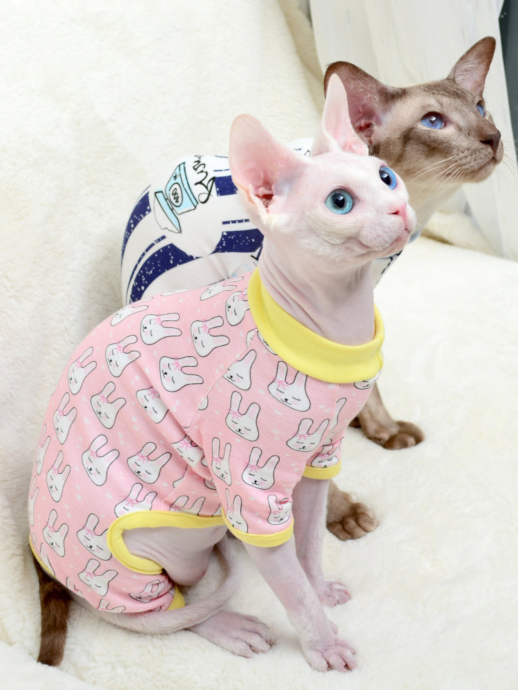 KFX-3914301 Cotton Cat Hair Loss Prevention T-Shirt for Spring, Summer, and Autumn
