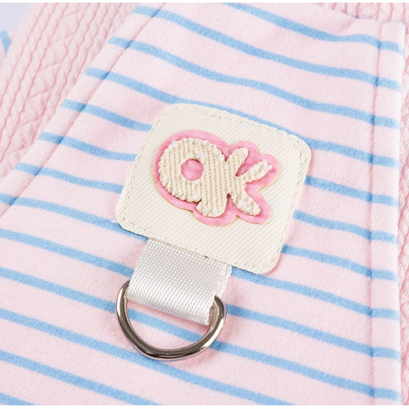 KFX-3920445 Cute Striped Pet Shirts with Belt Loops for Dogs and Cats - Soft, Breathable Knitted Fabric