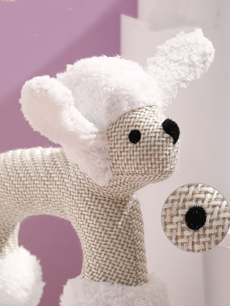 KFX-3922493 Creative Plush Toy for Dogs - Elephant, Sheep, and Monkey - 28cm Long, Linen and Plush Material
