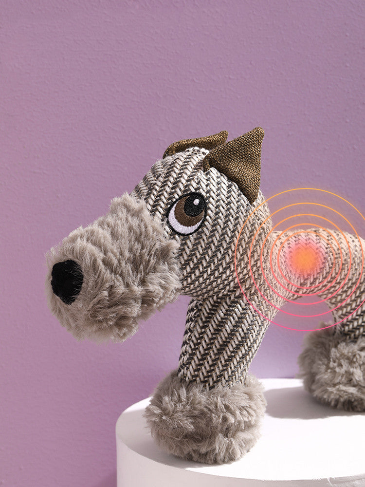 KFX-3922493 Creative Plush Toy for Dogs - Elephant, Sheep, and Monkey - 28cm Long, Linen and Plush Material