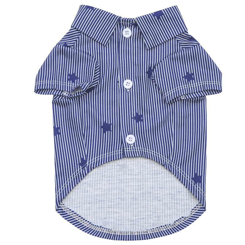 KFX-3926205 Pet Shirt for Small Dogs and Cats - Soft Fabric, Blue and Light Blue Options, Multiple Sizes Available