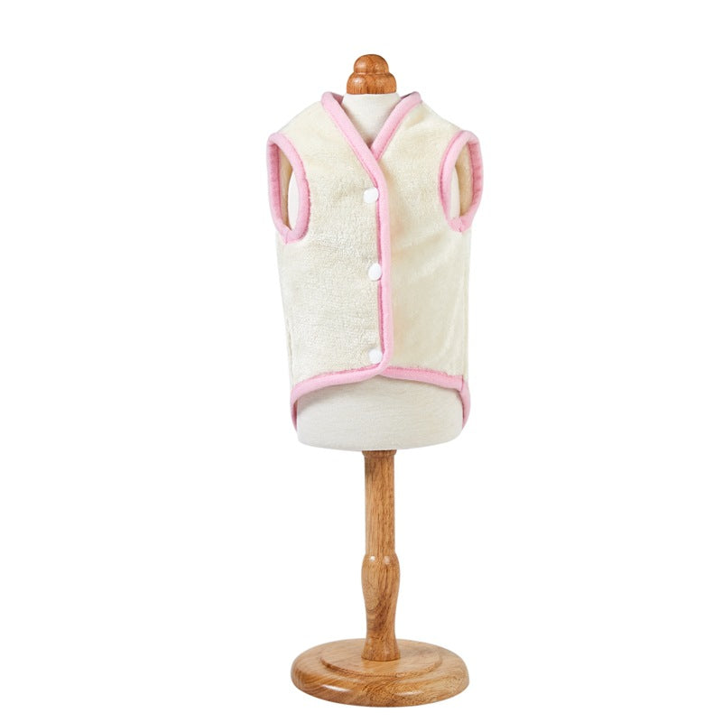 KFX-3927229 Soft Flannel Dog Vest in Pink, Blue, and Yellow - Sizes S-XXL