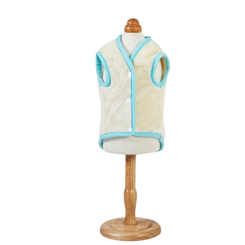 KFX-3927229 Soft Flannel Dog Vest in Pink, Blue, and Yellow - Sizes S-XXL