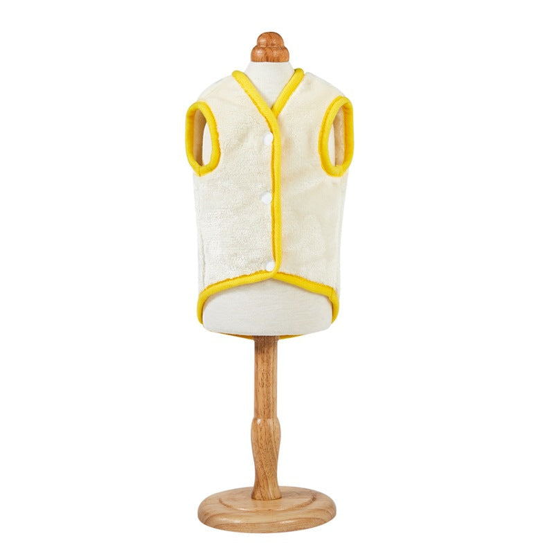 KFX-3927229 Soft Flannel Dog Vest in Pink, Blue, and Yellow - Sizes S-XXL