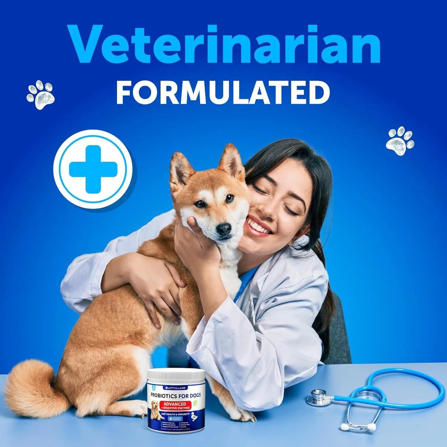 KFX-3927485 Duck Flavored Probiotics for Dogs - Supports Gut Health, Immune System, and Digestive Balance in Chewable Form, 180 Count