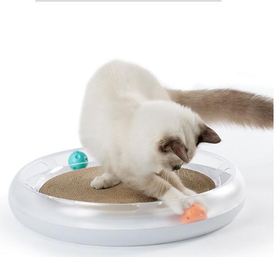 KFX-3927613 Cat Scratching Board with Corrugated Paper and Catnip - Multi-Function Claw Grab Pad for Pets