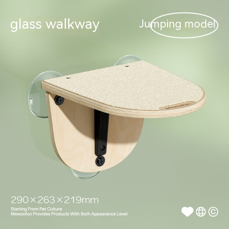 KFX-3929021 Glass Wall Chamfer Cat Scratch Tree with Strong Adhesive Suckers and Simple Design