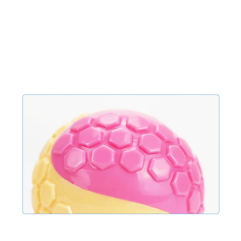 KFX-3930045 Interactive Bite-Resistant TPR Colorful Grid Ball Dog Toy - 6CM Diameter