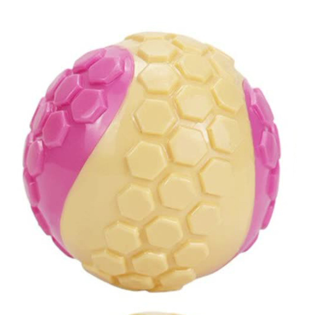 KFX-3930045 Interactive Bite-Resistant TPR Colorful Grid Ball Dog Toy - 6CM Diameter