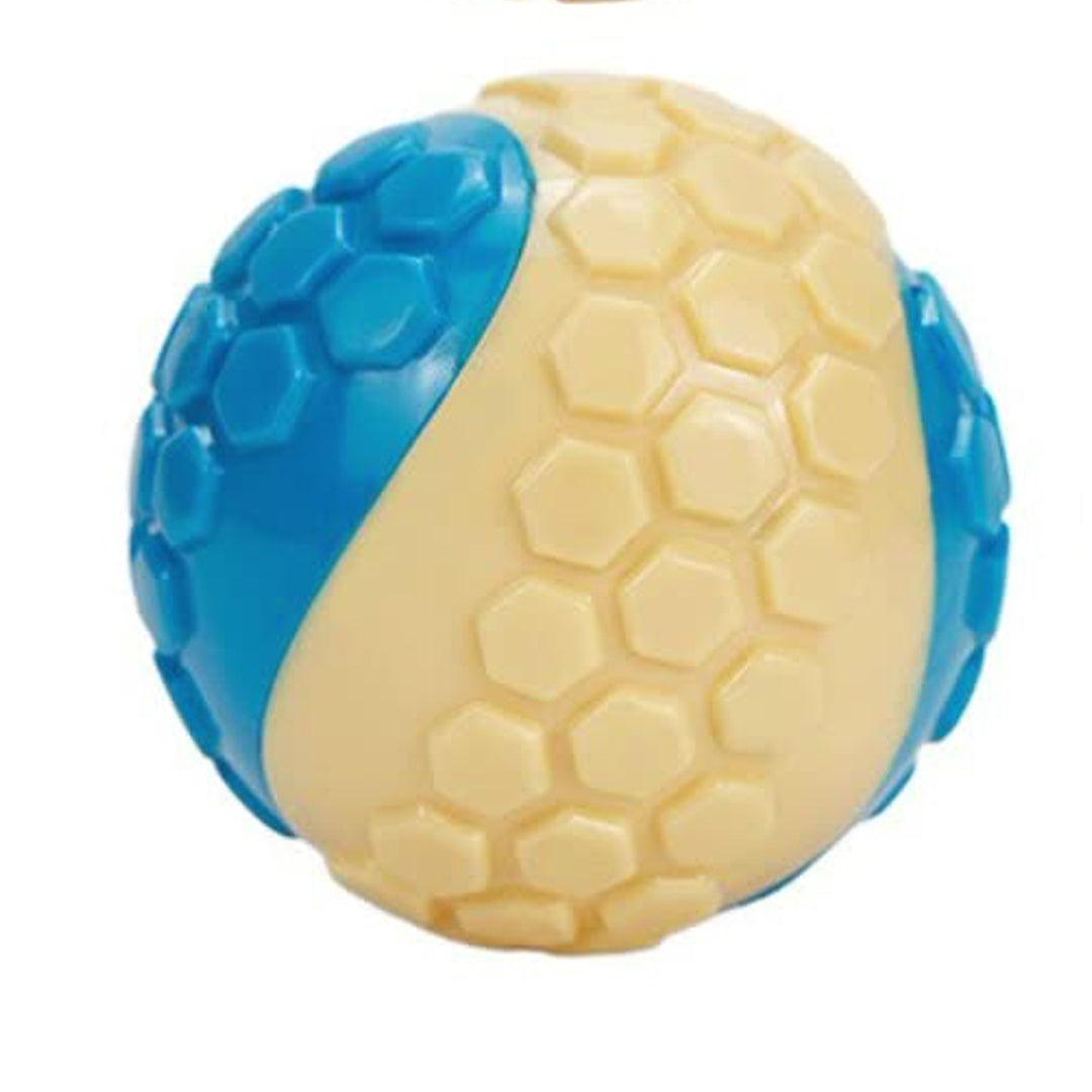 KFX-3930045 Interactive Bite-Resistant TPR Colorful Grid Ball Dog Toy - 6CM Diameter
