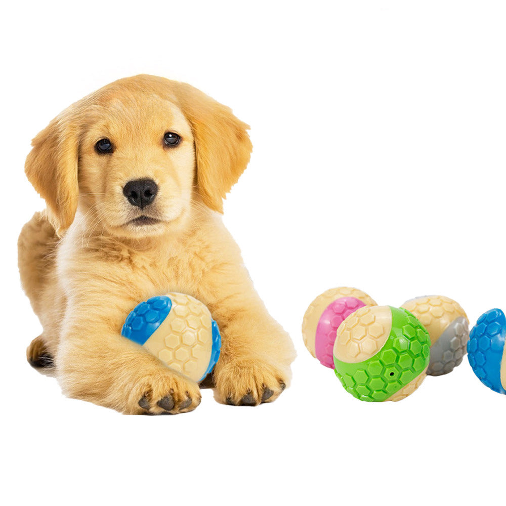 KFX-3930045 Interactive Bite-Resistant TPR Colorful Grid Ball Dog Toy - 6CM Diameter