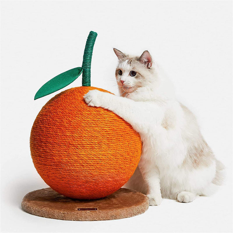 KFX-3930685 Cherry Cat Climbing Scratching Post with Natural Sisal & Plush Toy