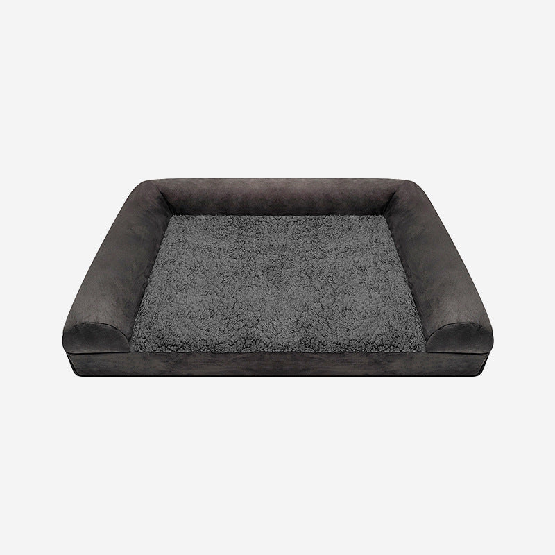 KFX-3931453 Waterproof Removable Suede Cotton Fleece Kennel in Coffee, Navy, and Silver - Multiple Sizes Available
