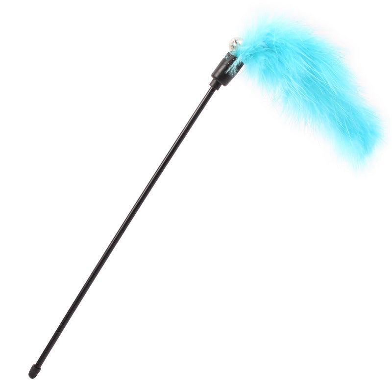 KFX-3932221 Funny Plush Cat Toy Stick in Random Colors - 26x15cm