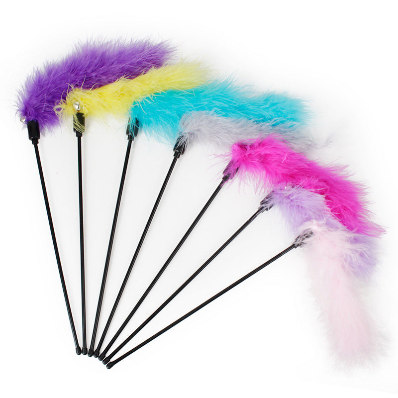 KFX-3932221 Funny Plush Cat Toy Stick in Random Colors - 26x15cm