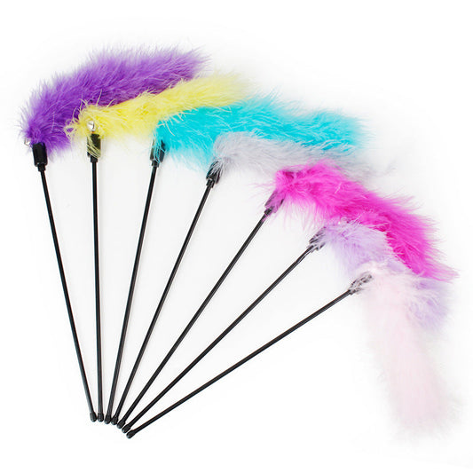 KFX-3932221 Funny Plush Cat Toy Stick in Random Colors - 26x15cm