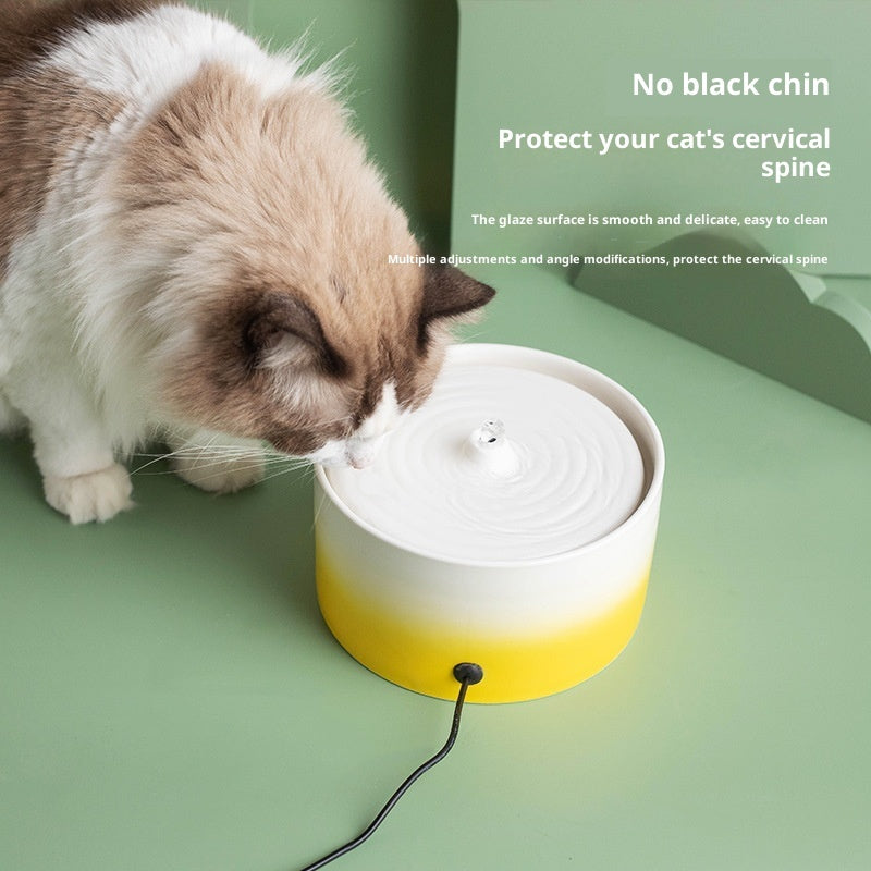 KFX-3933245 Ceramic Electric Cat Water Dispenser Fountain in Various Sizes and Colors