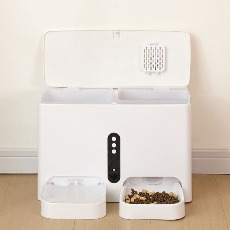 KFX-3933373 Automatic Pet Feeder and Water Dispenser for Dogs and Cats - White