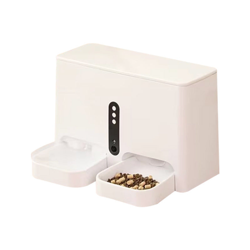 KFX-3933373 Automatic Pet Feeder and Water Dispenser for Dogs and Cats - White