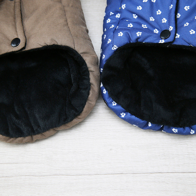 KFX-3933757 Casual Dog Jumpsuit with Leather Stitching and Plush Lining in Khaki and Blue