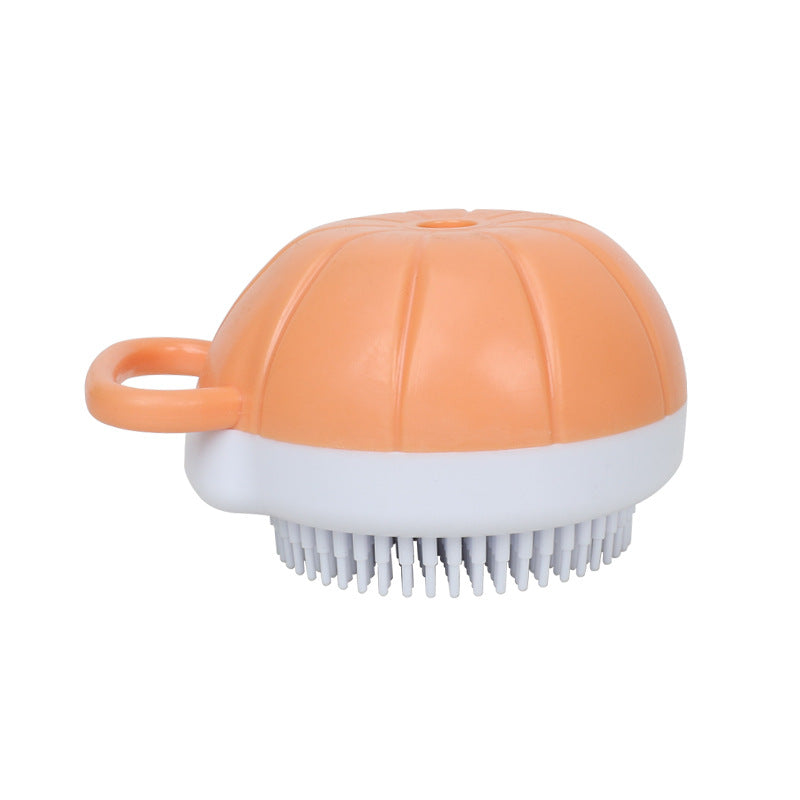KFX-3935037 Silicone Dog Bath Brush with Shampoo Dispenser and Massage Bristles for Effective Pet Grooming