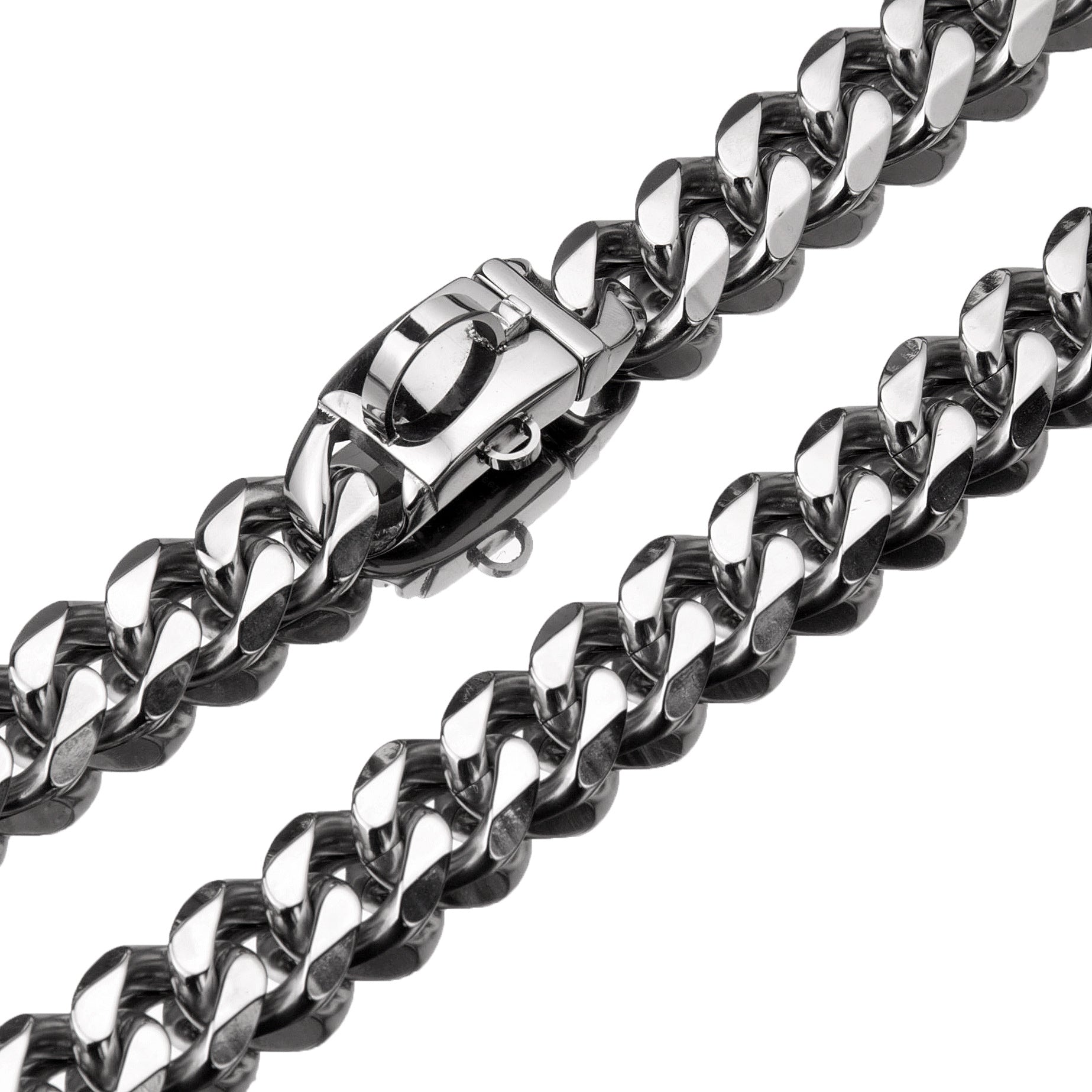 KFX-3935165 Titanium Steel Dog Chain Collar with Polished Finish and Vacuum Plating