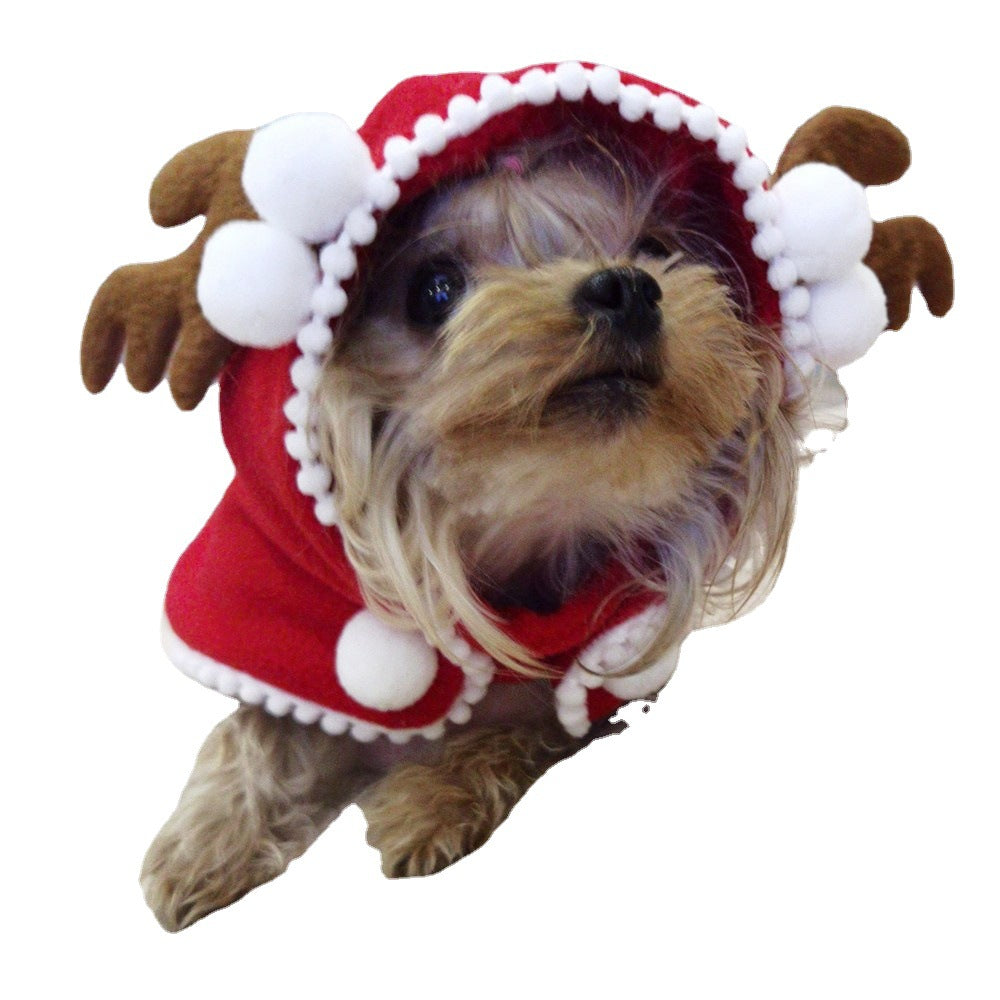 KFX-3935549 Cozy Fleece Hooded Pet Cloak for Halloween and Christmas in Black, Red, and Yellow