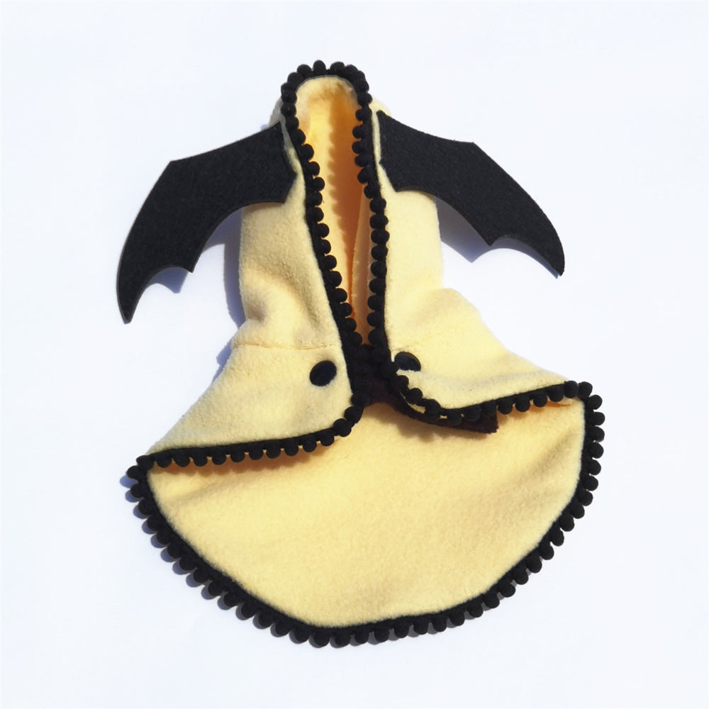 KFX-3935549 Cozy Fleece Hooded Pet Cloak for Halloween and Christmas in Black, Red, and Yellow