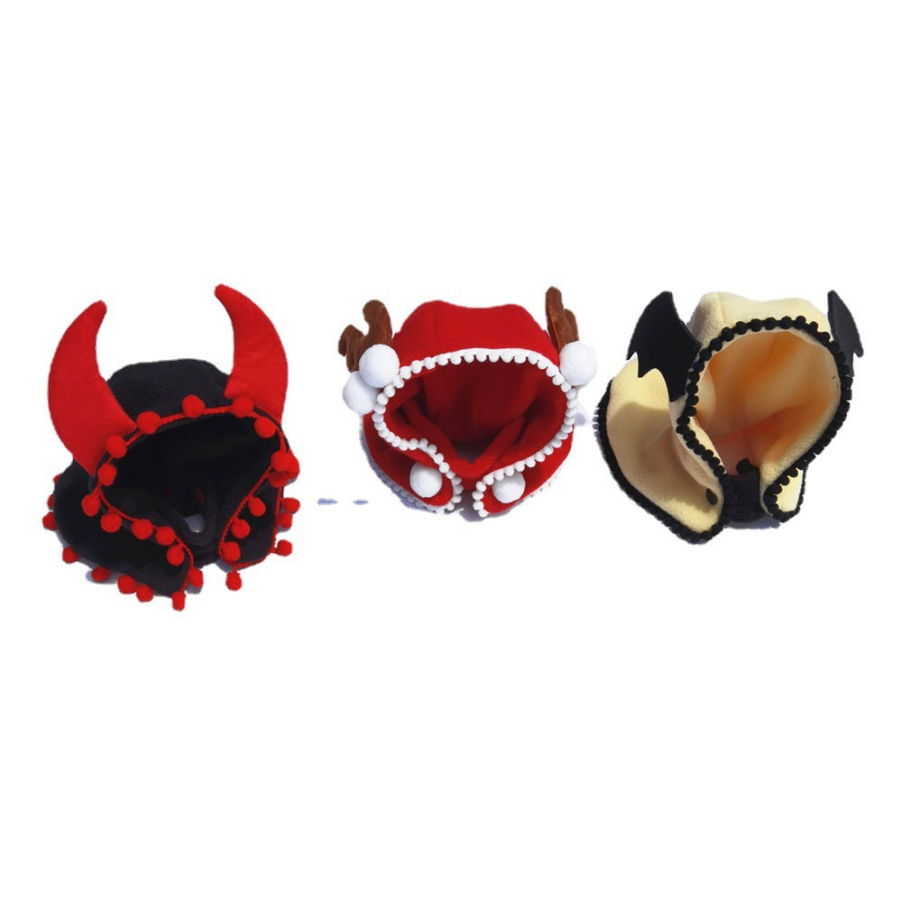 KFX-3935549 Cozy Fleece Hooded Pet Cloak for Halloween and Christmas in Black, Red, and Yellow