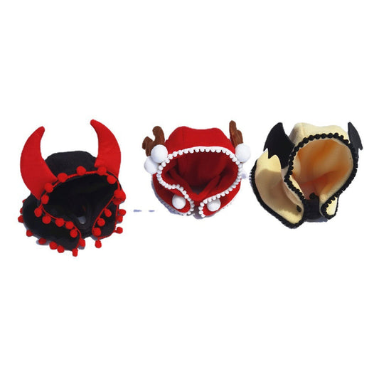 KFX-3935549 Cozy Fleece Hooded Pet Cloak for Halloween and Christmas in Black, Red, and Yellow