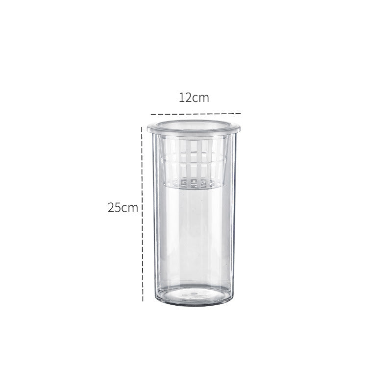 KFX-3936445 Transparent Ecosystem Column Fish Tank for Creative Desktop Decoration