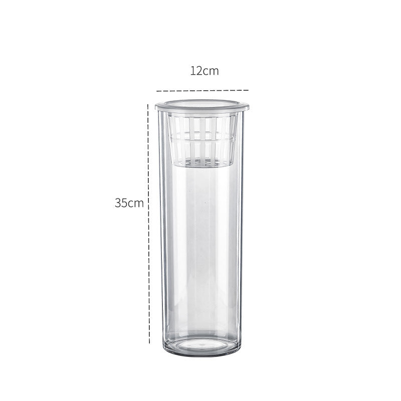 KFX-3936445 Transparent Ecosystem Column Fish Tank for Creative Desktop Decoration