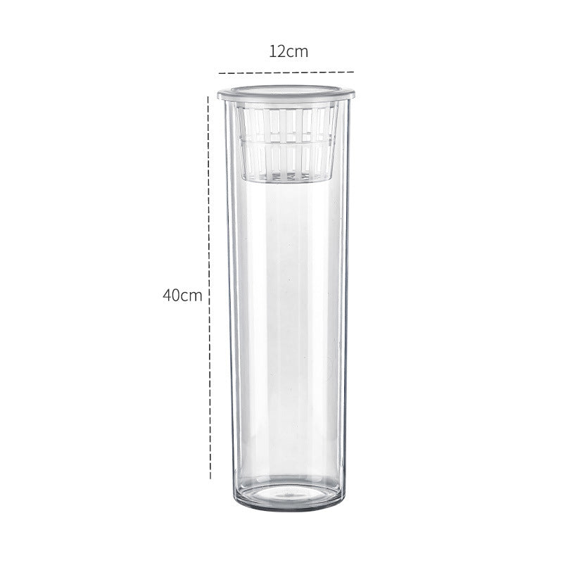 KFX-3936445 Transparent Ecosystem Column Fish Tank for Creative Desktop Decoration