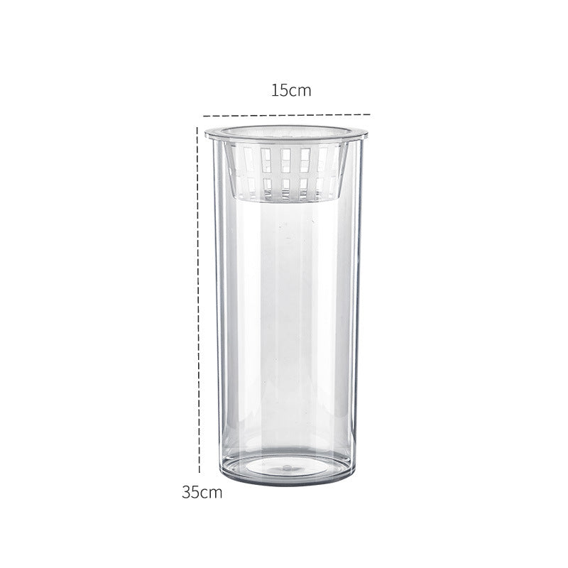KFX-3936445 Transparent Ecosystem Column Fish Tank for Creative Desktop Decoration