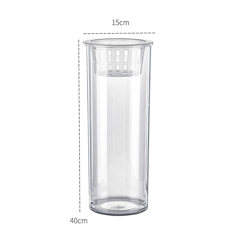 KFX-3936445 Transparent Ecosystem Column Fish Tank for Creative Desktop Decoration